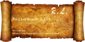 Reitenbach Lili névjegykártya